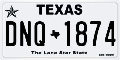 TX license plate DNQ1874