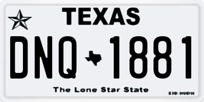 TX license plate DNQ1881