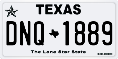 TX license plate DNQ1889
