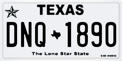 TX license plate DNQ1890