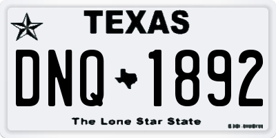 TX license plate DNQ1892