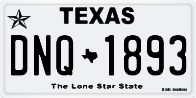 TX license plate DNQ1893