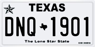 TX license plate DNQ1901