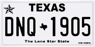 TX license plate DNQ1905