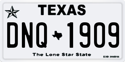 TX license plate DNQ1909