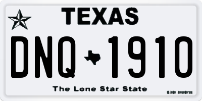 TX license plate DNQ1910