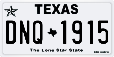 TX license plate DNQ1915