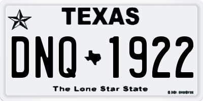 TX license plate DNQ1922