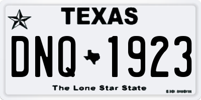 TX license plate DNQ1923