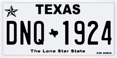 TX license plate DNQ1924