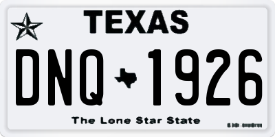 TX license plate DNQ1926