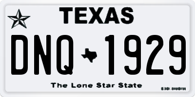 TX license plate DNQ1929