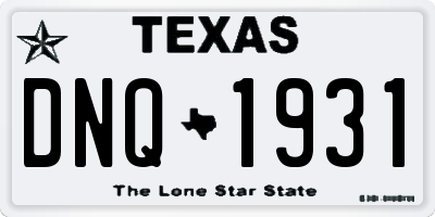 TX license plate DNQ1931
