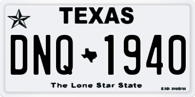 TX license plate DNQ1940