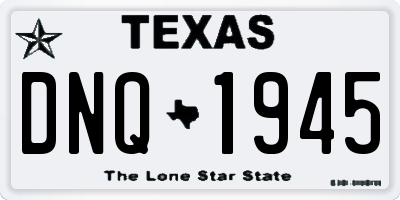 TX license plate DNQ1945