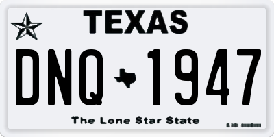 TX license plate DNQ1947