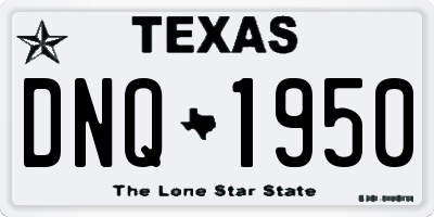 TX license plate DNQ1950