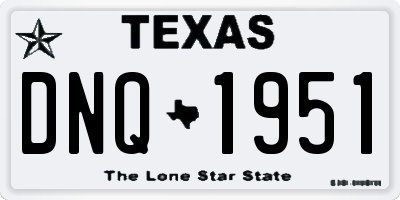 TX license plate DNQ1951