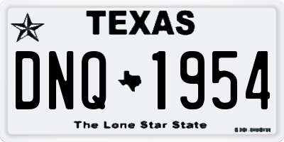 TX license plate DNQ1954