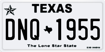 TX license plate DNQ1955