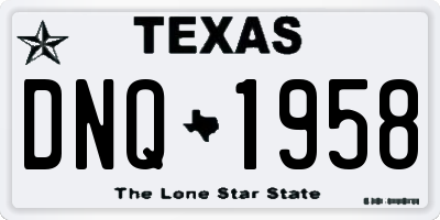 TX license plate DNQ1958