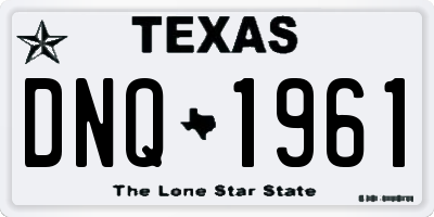 TX license plate DNQ1961