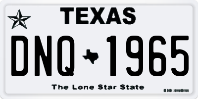 TX license plate DNQ1965