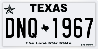 TX license plate DNQ1967