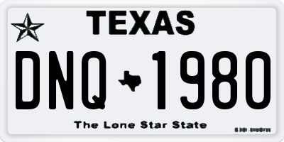 TX license plate DNQ1980