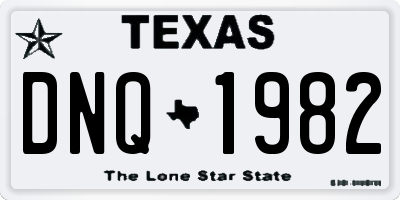 TX license plate DNQ1982