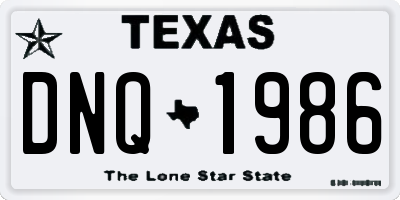 TX license plate DNQ1986