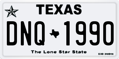 TX license plate DNQ1990