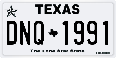 TX license plate DNQ1991