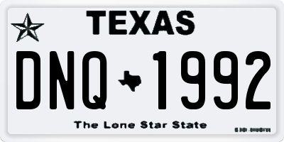 TX license plate DNQ1992