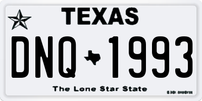 TX license plate DNQ1993