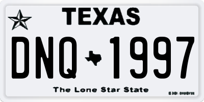 TX license plate DNQ1997