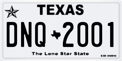 TX license plate DNQ2001