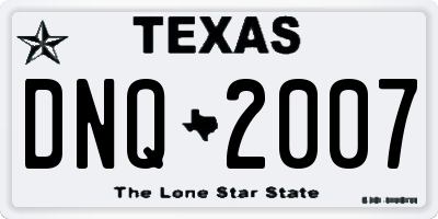 TX license plate DNQ2007
