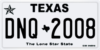 TX license plate DNQ2008