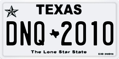 TX license plate DNQ2010