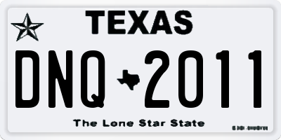 TX license plate DNQ2011