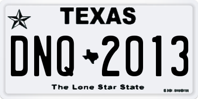 TX license plate DNQ2013