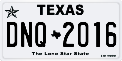 TX license plate DNQ2016