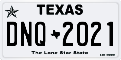 TX license plate DNQ2021