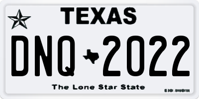 TX license plate DNQ2022