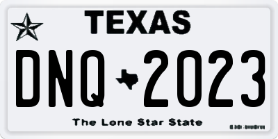 TX license plate DNQ2023