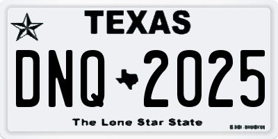 TX license plate DNQ2025
