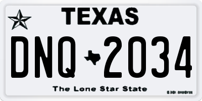 TX license plate DNQ2034