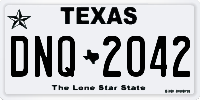 TX license plate DNQ2042