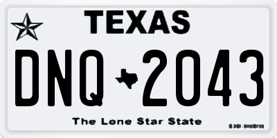 TX license plate DNQ2043